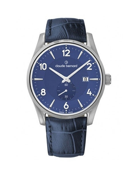 Claude Bernard Blue Dial Quartz Dress Watch with Small Seconds Sub-Dial #65001-3-BUIN