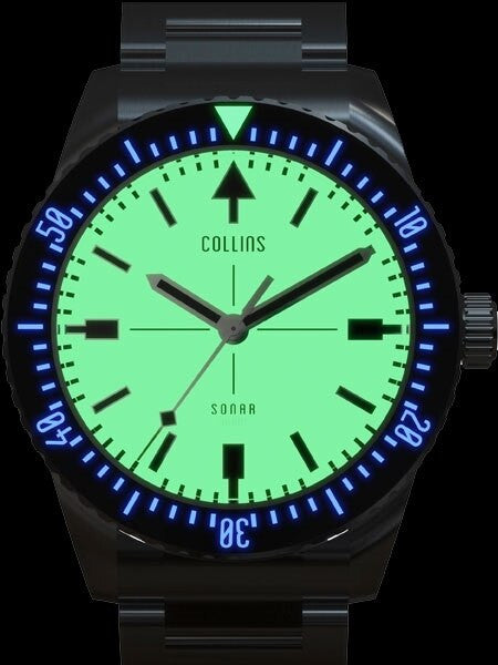 Collins SONAR Swiss Automatic, 300-M Dive Watch with 39.5mm Case and a Sapphire Crystal #CWC02