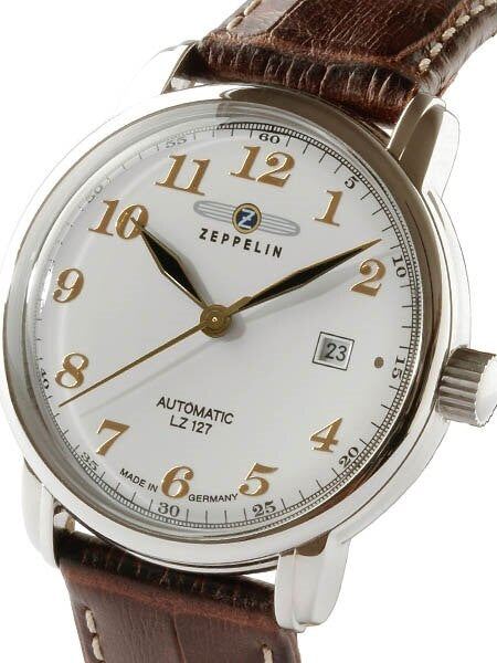 SCRATCH AND DENT - Graf Zeppelin Automatic, Date Watch with Gold Tone Applied Numbers #7656-1