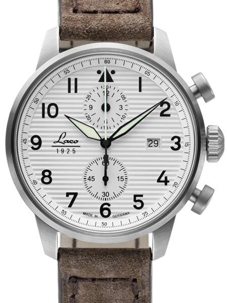 Laco Bern Two-Eye Chronograph Watch with 42mm Case and Corrugated Dial #861974