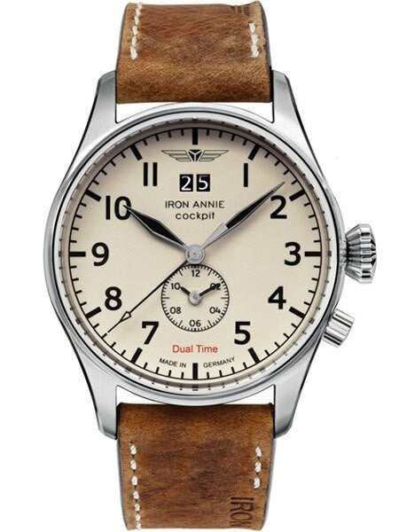 Iron Annie Big Date, Dual Time Pilot Watch with Luminous Dial #5140-5