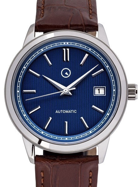 Islander Automatic Dress Watch with Pinstripe Blue Dial, AR Sapphire Crystal #ISL-33
