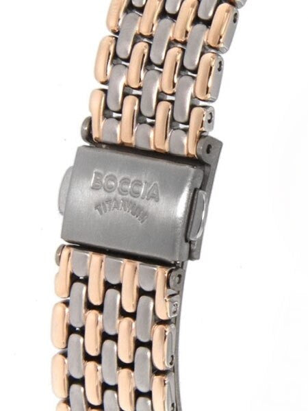 Boccia Ladies Quartz Watch with Two-Tone Titanium Case and Bracelet  #3238-05