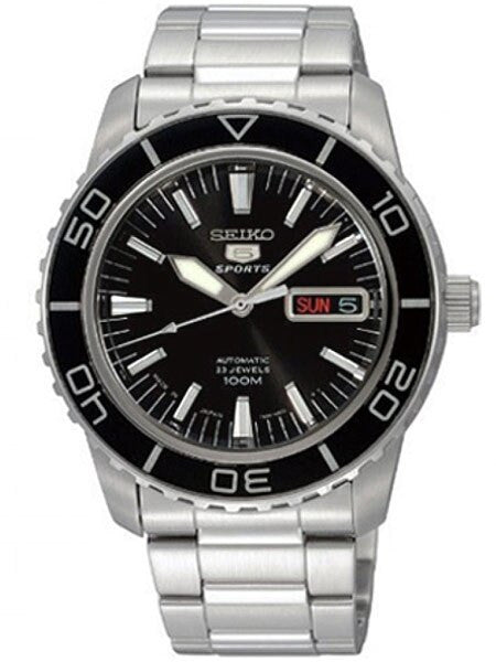 Seiko 41mm Sports 5, 23-Jewel Automatic Watch with Day and Date Window #SNZH55J1
