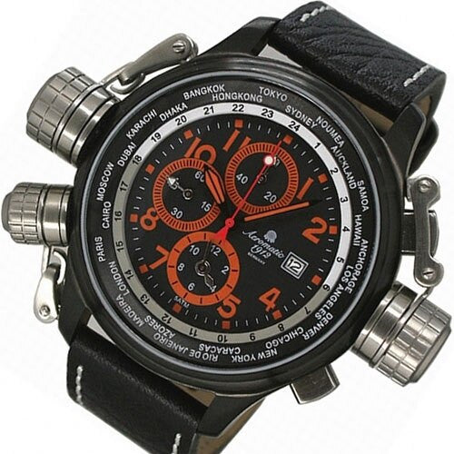 Aeromatic 1912 47mm Pilot Alarm Chronograph and World City Scale #A1349