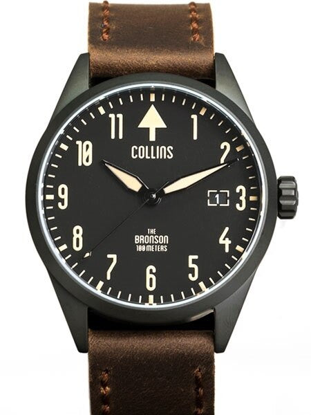 Collins 24-Jewel Automatic Aviator-Styled Watch with PVD Case and Sapphire Crystal #CW01211