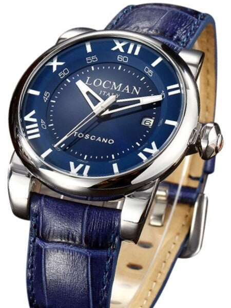 Locman Toscano Collection 100 Meter Automatic Watch with 42mm Stainless Steel Case #0590V05-00BLPSB