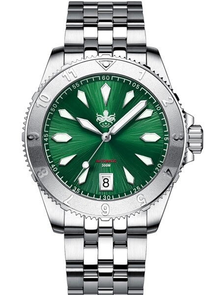 PHOIBOS Green Voyager 2.0 Automatic Dive Watch with Double Dome AR Sapphire Crystal #PY026A
