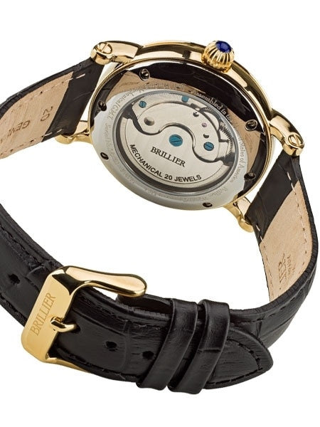 Brillier GMT Dual-Time Watch with 38mm Case Size and Onion Crown #BR-14