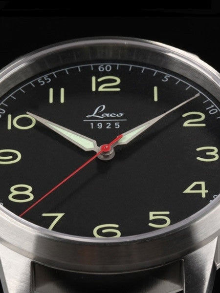 Laco Classic Black Automatic Watch with 42mm Case and Sapphire Crystal #861610