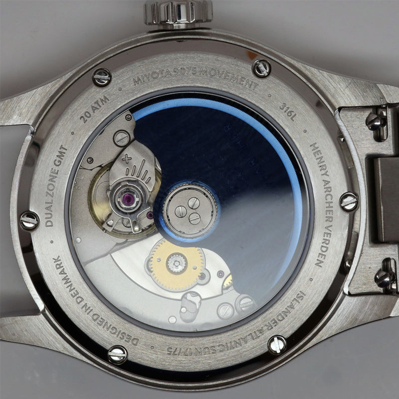 Henry Archer Verden GMT Automatic LE with Atlantic Sun Dial #HAC-VER-ATS-3LI