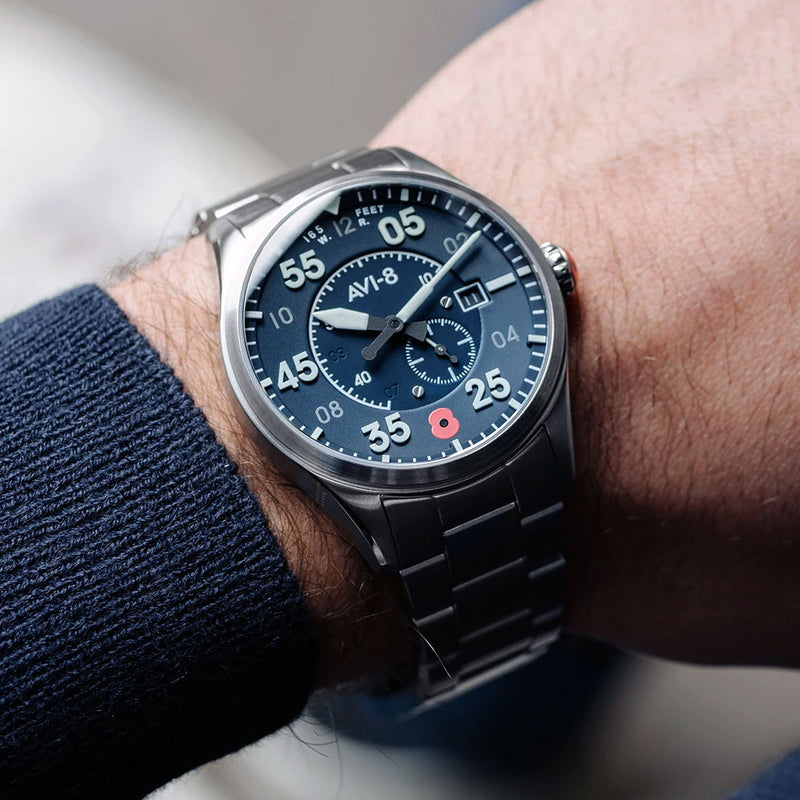 AVI-8 Spitfire Royal British Legion Limited Edition, 21-Jewel Automatic Pilot Watch, AR Sapphire Crystal #AV-4073-RBL