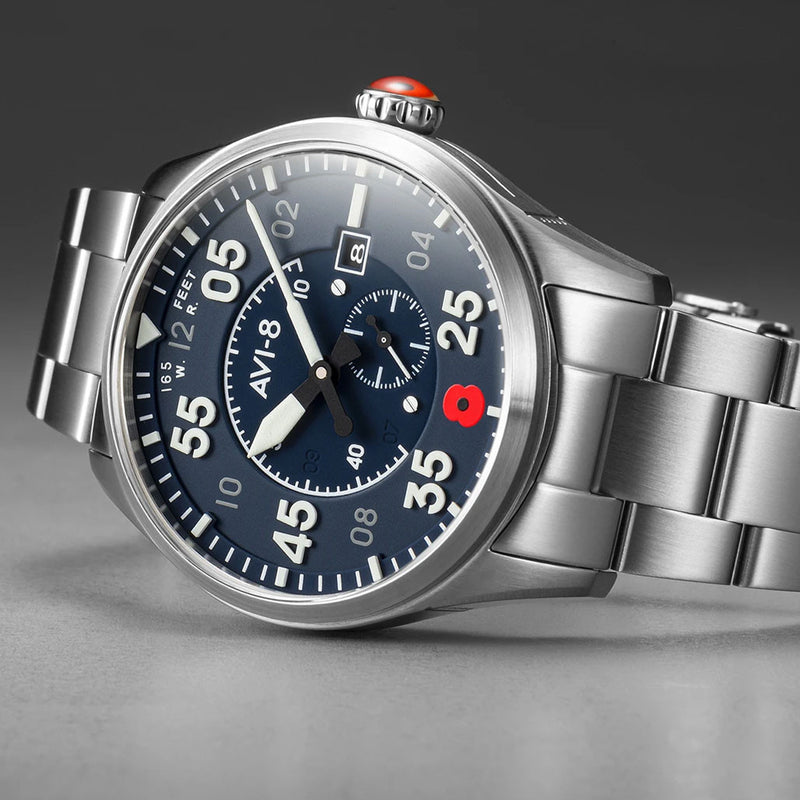 AVI-8 Spitfire Royal British Legion Limited Edition, 21-Jewel Automatic Pilot Watch, AR Sapphire Crystal #AV-4073-RBL