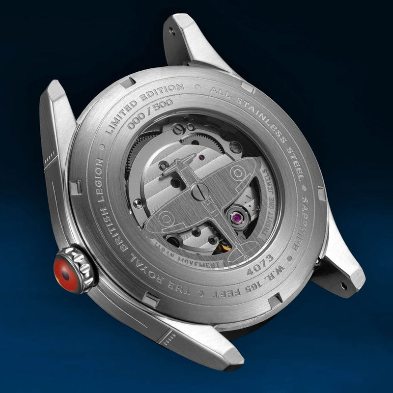 AVI-8 Spitfire Royal British Legion Limited Edition, 21-Jewel Automatic Pilot Watch, AR Sapphire Crystal #AV-4073-RBL