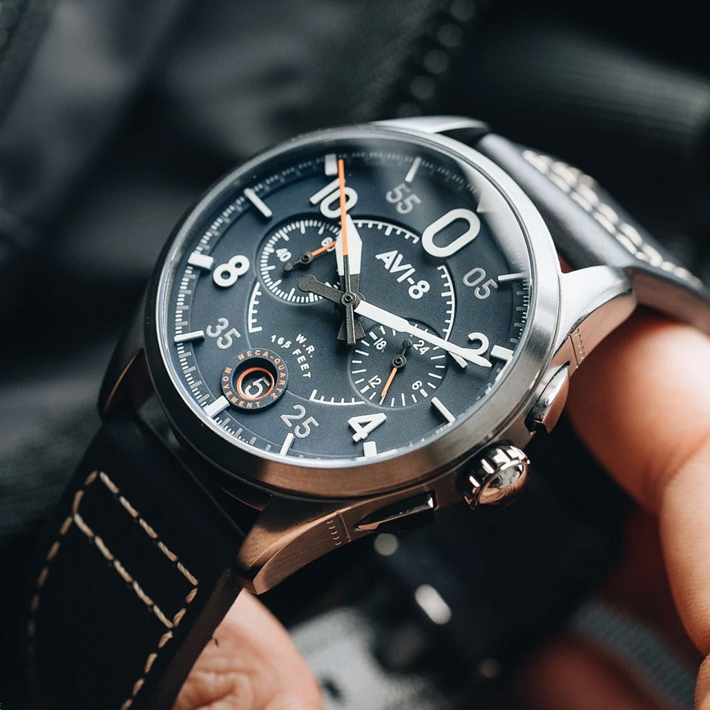 ブライトリバー　M-42 AVI-8 Spitfire Lock Japanese Meca-Quartz Chronograph, Blue Dial