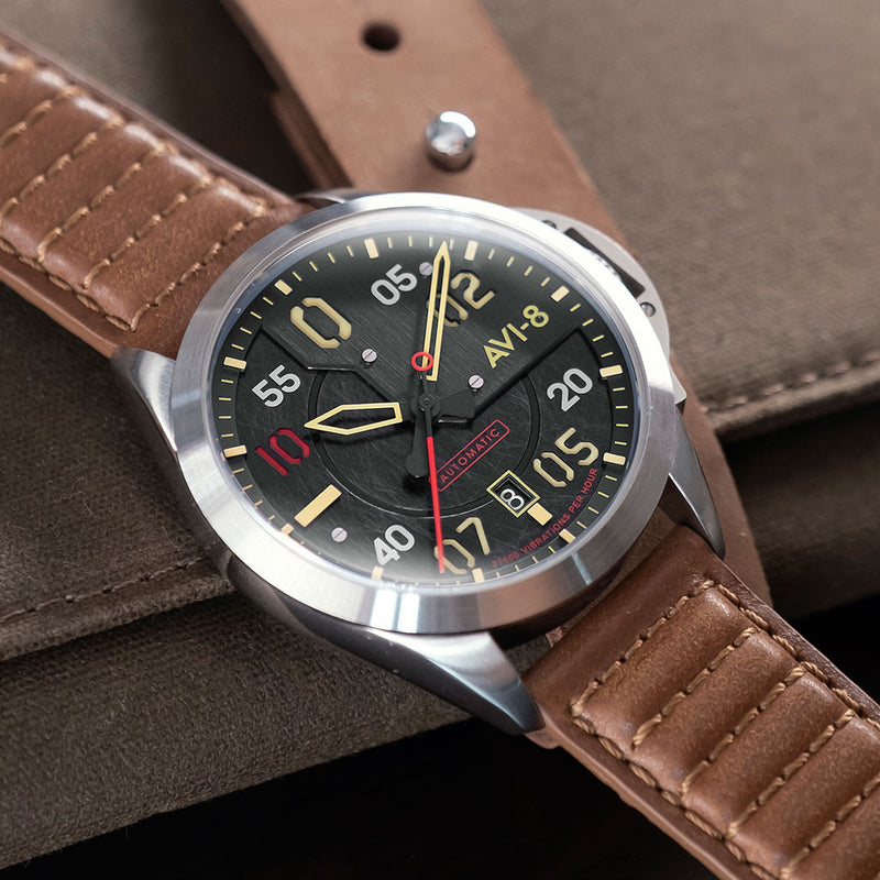 AVI-8 P-51 Mustang Hitchcock, Automatic Pilot Watch with AR Sapphire Crystal #AV-4086-01