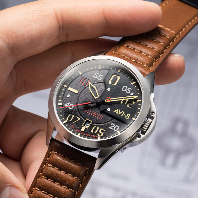 AVI-8 P-51 Mustang Hitchcock, Automatic Pilot Watch with AR Sapphire Crystal #AV-4086-01