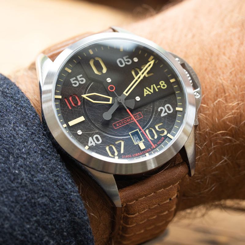 AVI-8 P-51 Mustang Hitchcock, Automatic Pilot Watch with AR Sapphire Crystal #AV-4086-01