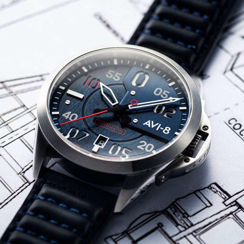 AVI-8 P-51 Mustang Hitchcock, Automatic Pilot Watch with AR Sapphire Crystal #AV-4086-02