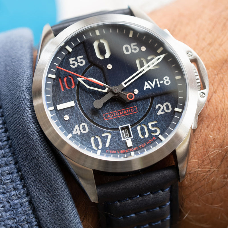 AVI-8 P-51 Mustang Hitchcock, Automatic Pilot Watch with AR Sapphire Crystal #AV-4086-02