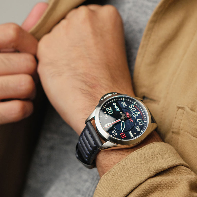 AVI-8 P-51 Mustang Hitchcock, Automatic Pilot Watch with AR Sapphire Crystal #AV-4086-02