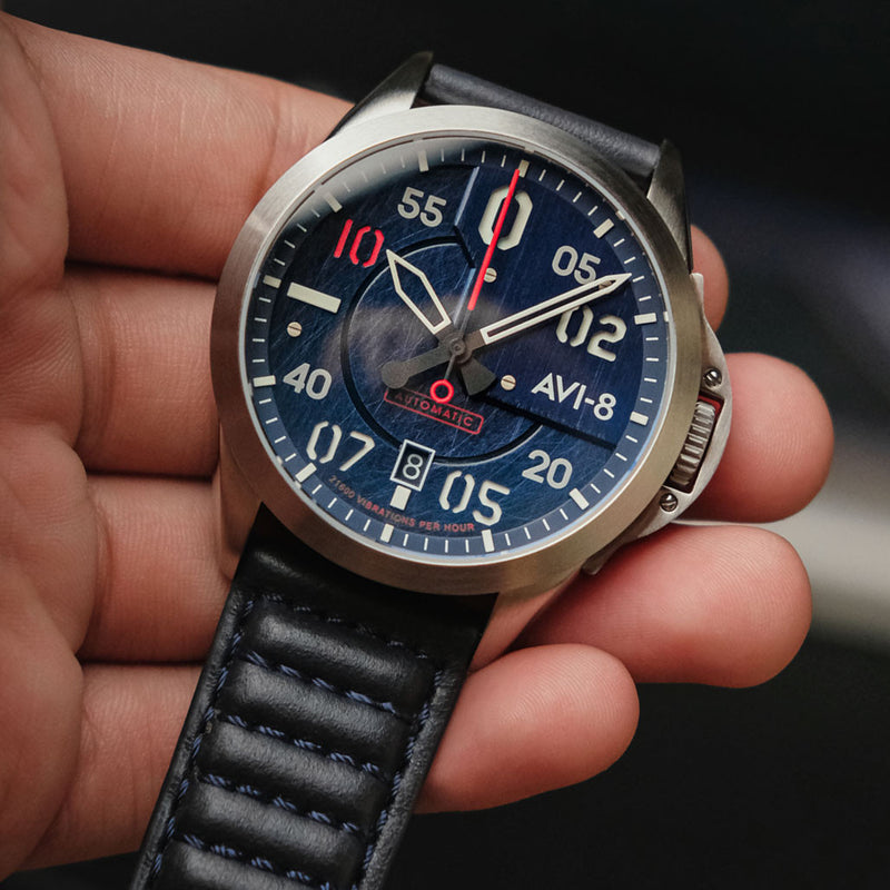 AVI-8 P-51 Mustang Hitchcock, Automatic Pilot Watch with AR Sapphire Crystal #AV-4086-02