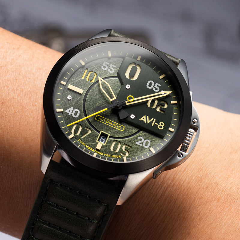 AVI-8 P-51 Mustang Hitchcock, Automatic Pilot Watch with AR Sapphire Crystal #AV-4086-03