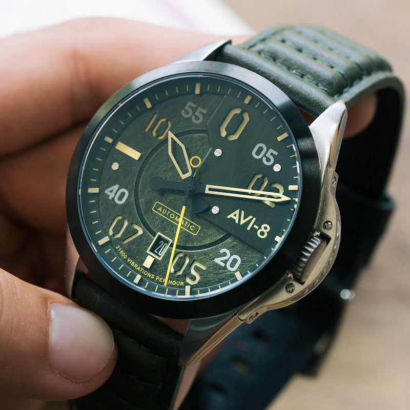 AVI-8 P-51 Mustang Hitchcock, Automatic Pilot Watch with AR Sapphire Crystal #AV-4086-03