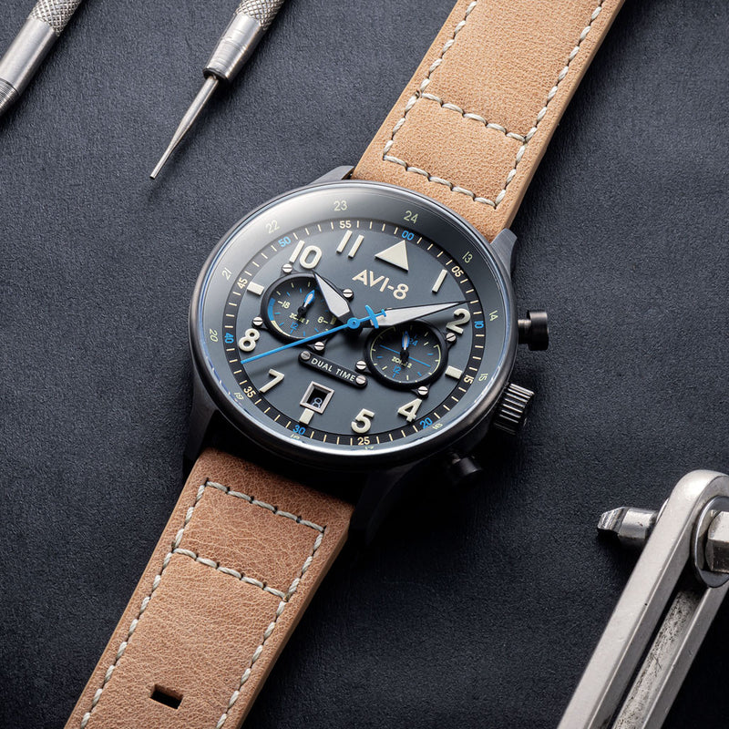 AVI-8 Carey Hawker Hurricane Dual-Tiime Pilot Watch #AV-4088-04
