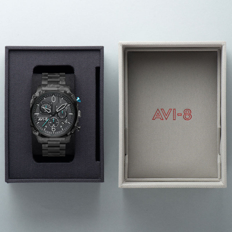AVI-8 Hawkeye Hunter Night Camo, Retrograde Chronograph, AR Crystal #AV-4052-11