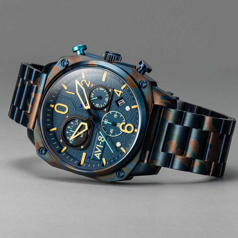 AVI-8 Hawkeye Hunter Air Camo, Retrograde Chronograph, AR Crystal #AV-4052-33