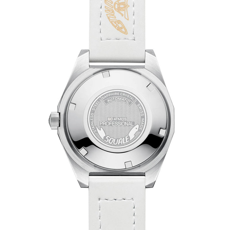 Squale Matic S Light Blue Watch with Leather-Rubber Strap #MATICLBWLB.RLWLB