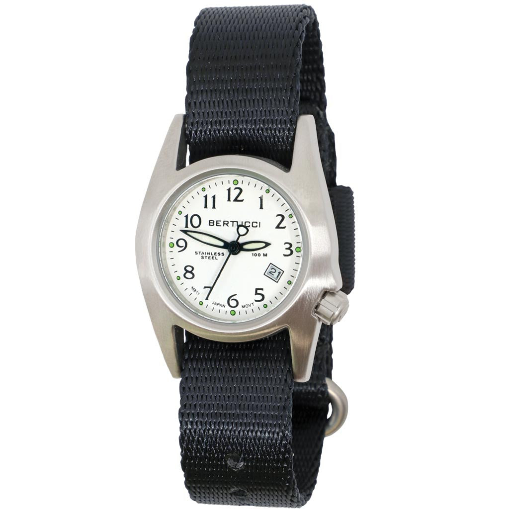 Bertucci Womens M-1S Stainless Steel Field Watch with a Black