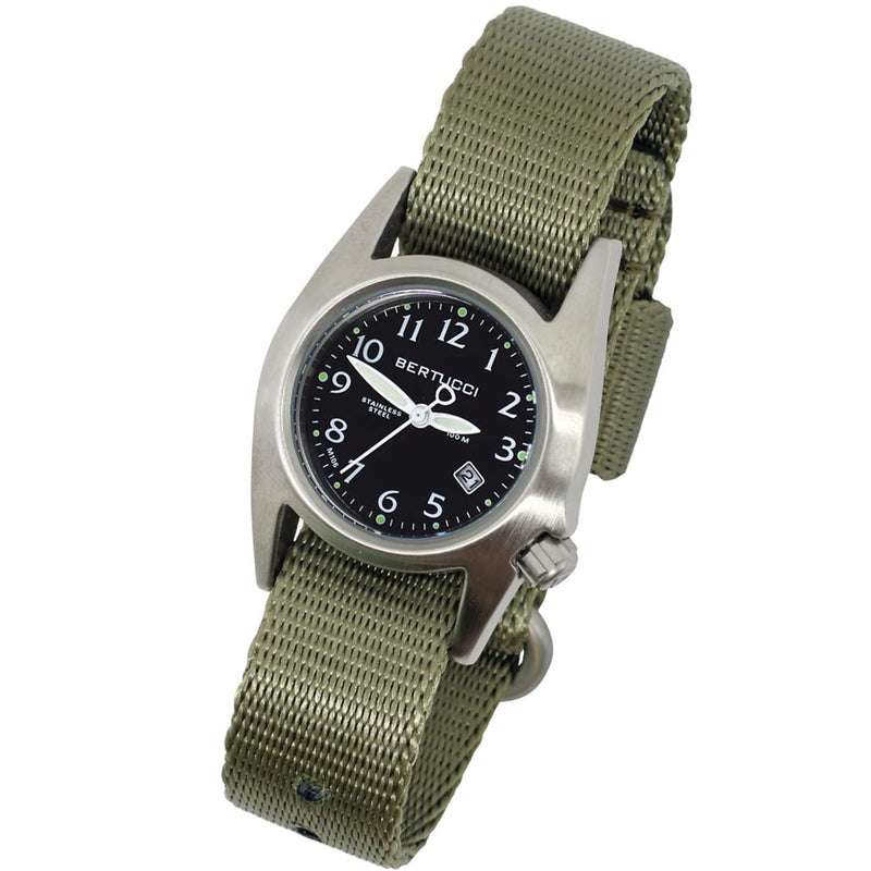 Bertucci M-1S Women's Stainless Steel Field Watch with a Nylon Strap #18012