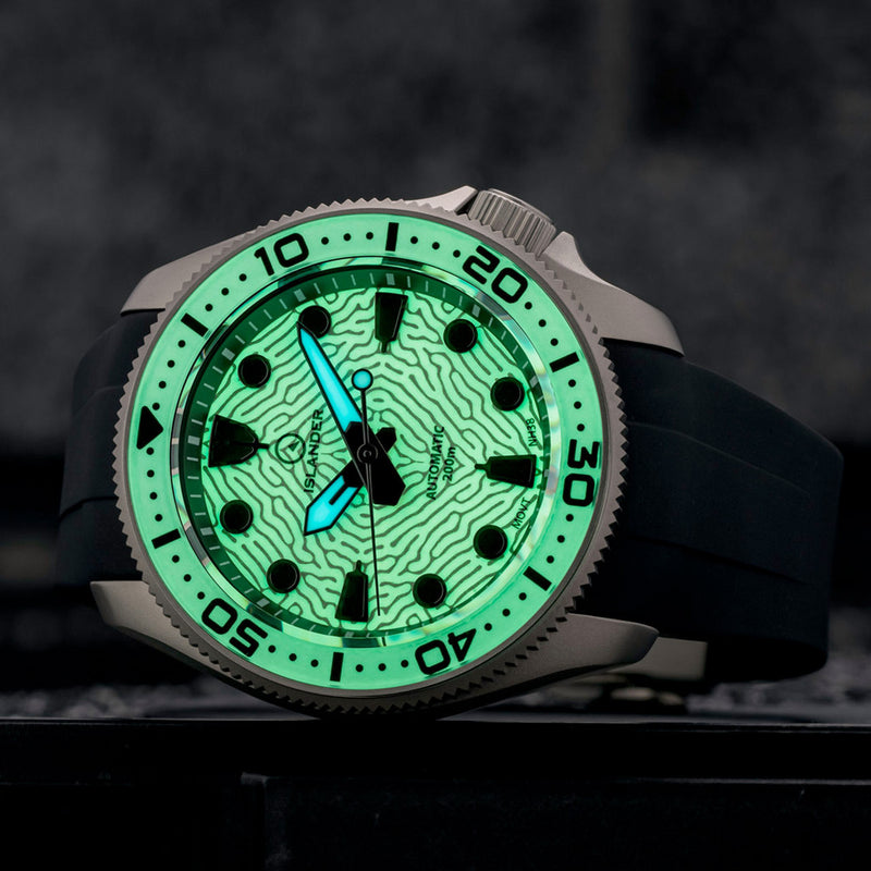 Islander Sands Point Titanium Diver with Lumed Coral Dial #ISL-161