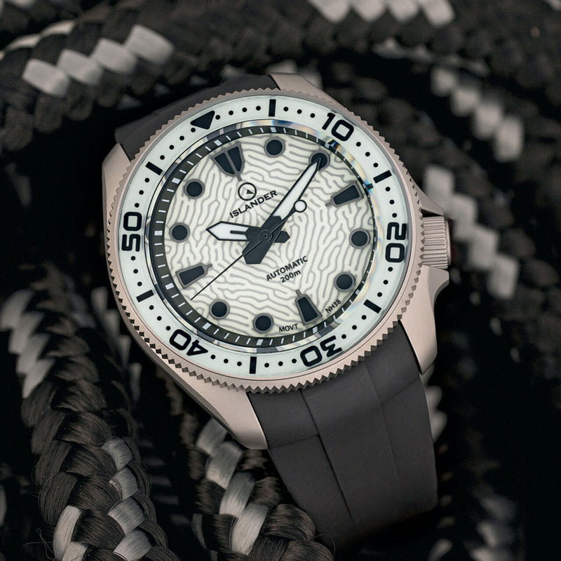 Islander Sands Point Titanium Diver with Lumed Coral Dial #ISL-161
