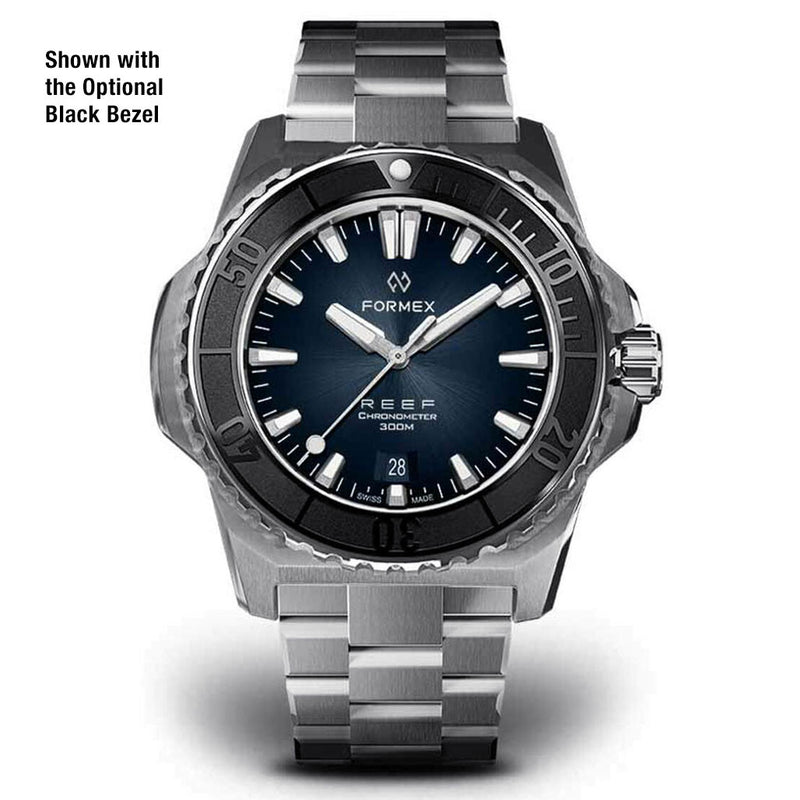 Formex REEF Swiss Automatic Chronometer Dive Watch with Sunburst Blue Dial #2200-1-6333-100
