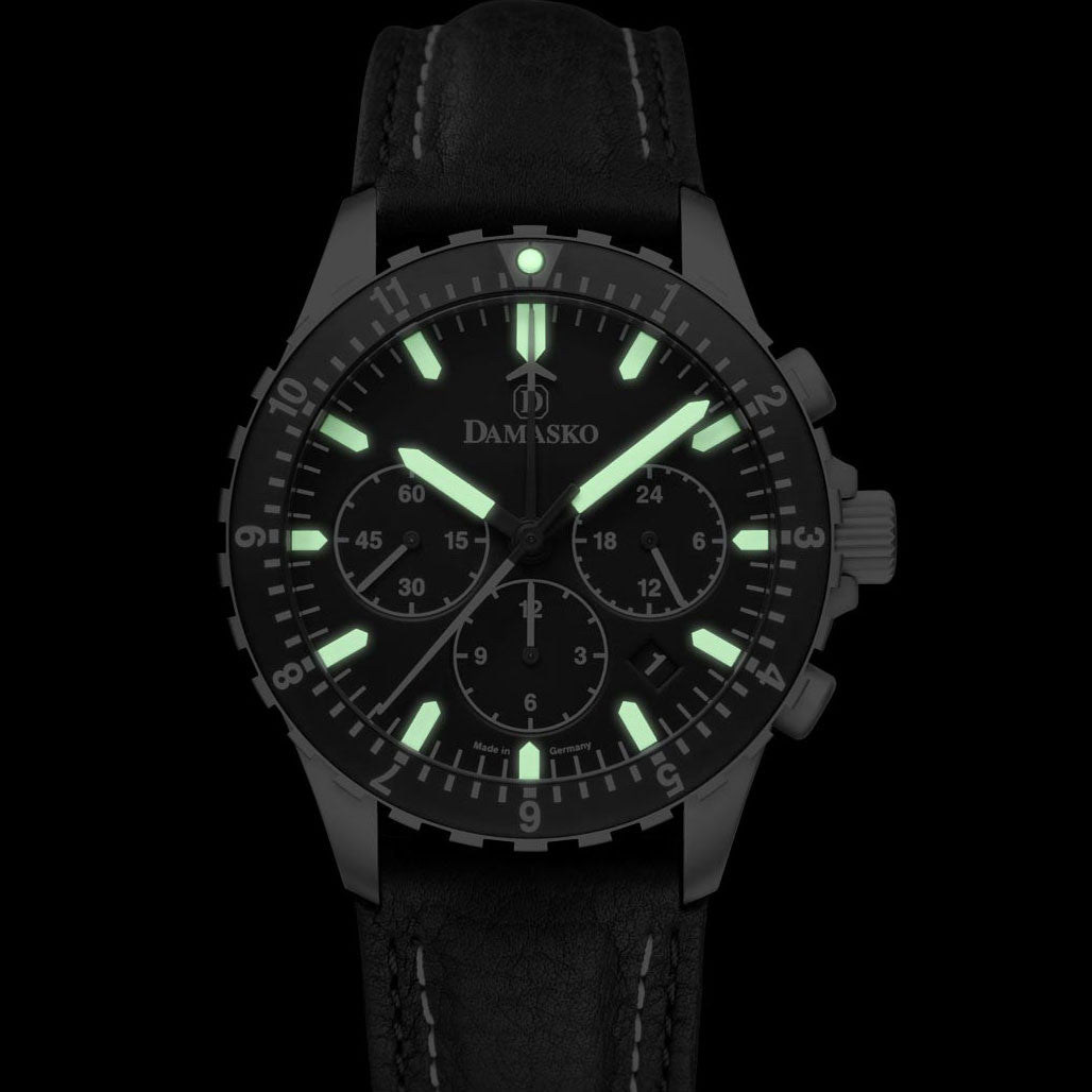 Damasko 42mm Chronograph with Stopwatch, and 12-hour Totalizer