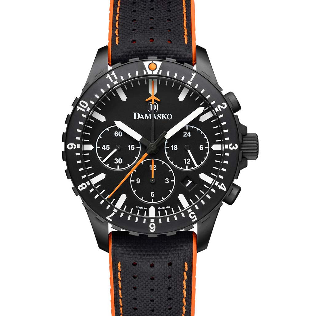 Damasko Black DLC 42mm Chronograph with a Stopwatch and a 12-hour