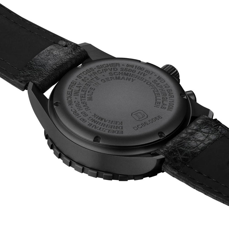 Damasko Black 42mm Chronograph with a Stopwatch plus 12-hour Totalizer #DC86