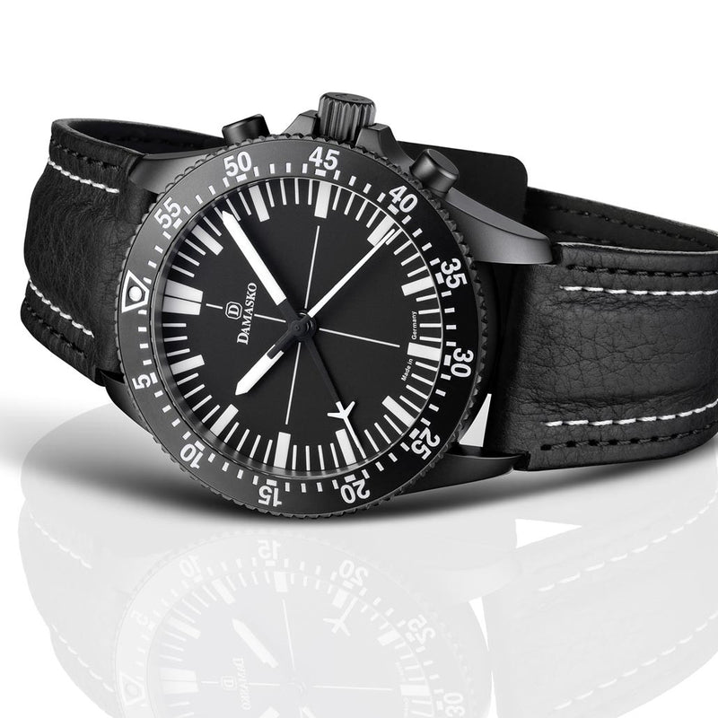 Damasko Black 42mm Chronograph with a Unique 60-Minute Stopwatch Function #DC80