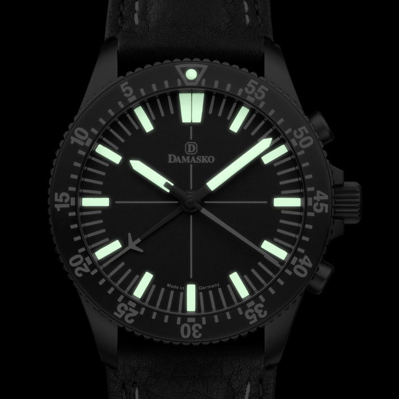 Damasko Black 42mm Chronograph with a Unique 60-Minute Stopwatch Function #DC80