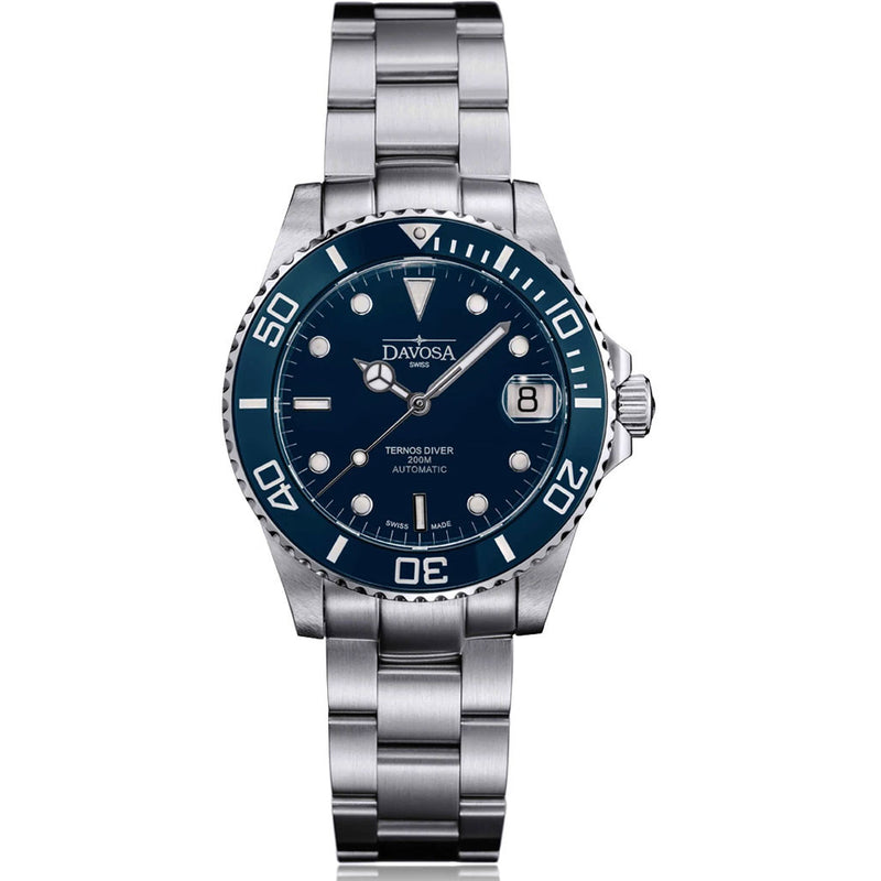 Davosa 36.5mm Medium Ternos Swiss Automatic Dive Watch with Blue Dial #16619540