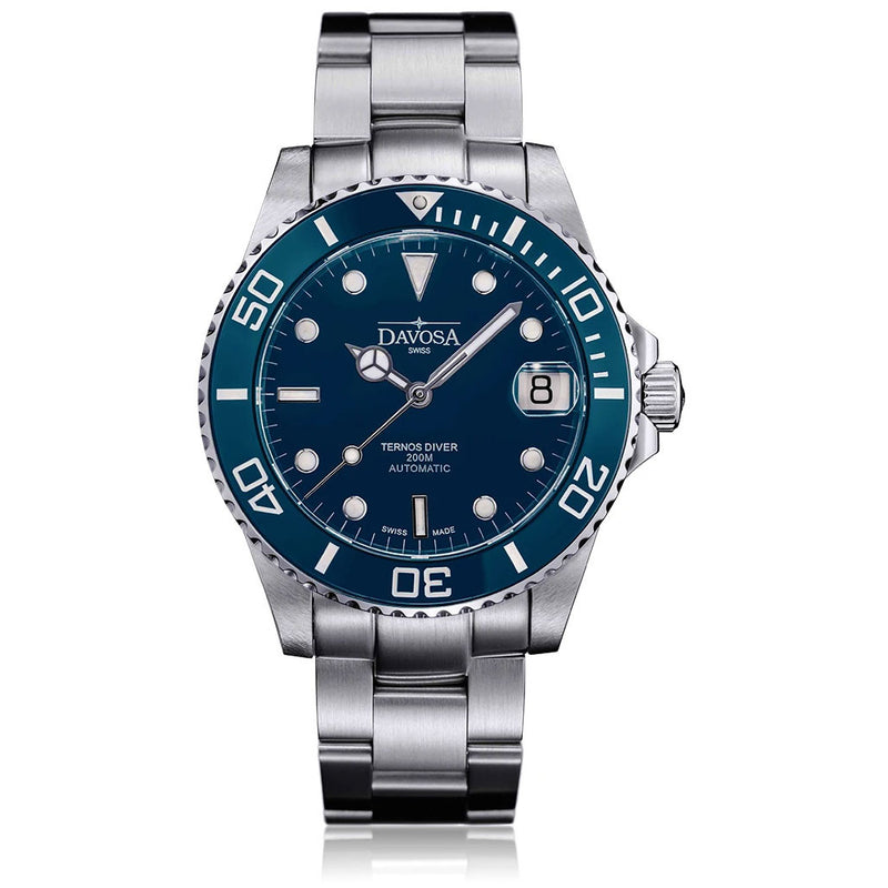 Davosa 36.5mm Medium Ternos Swiss Automatic Dive Watch with Blue Dial #16619540