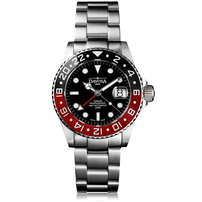 Davosa Ternos Swiss Automatic 200 Meter GMT Dual-Time Watch with 120-Click Ceramic Bezel #16157190