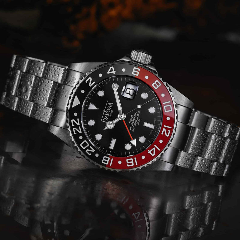 Davosa Ternos Swiss Automatic 200 Meter GMT Dual-Time Watch with 120-Click Ceramic Bezel #16157190