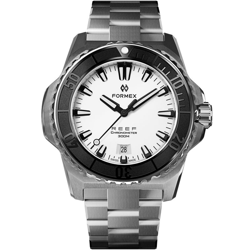 Formex REEF Swiss Automatic Chronometer Dive Watch with Brilliant White Dial #2200-1-6312-100