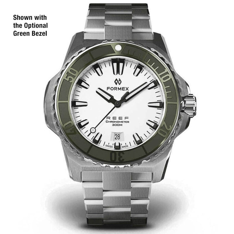 Formex REEF Swiss Automatic Chronometer Dive Watch with Brilliant White Dial #2200-1-6312-100