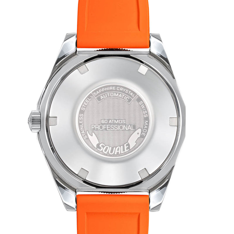 Squale Matic S Black Dial Watch with Mosaic Rubber Strap #MATICBKOBK.MROR