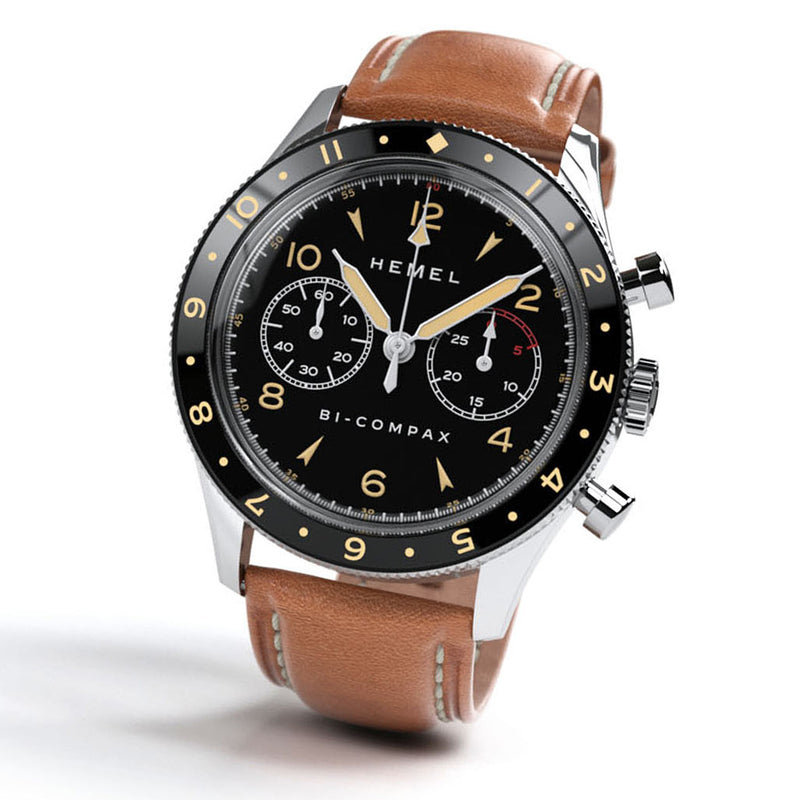 HEMEL Air Wing Mechanical Chronograph with Dual-Time Bezel and DD Sapphire Crystal #HF19